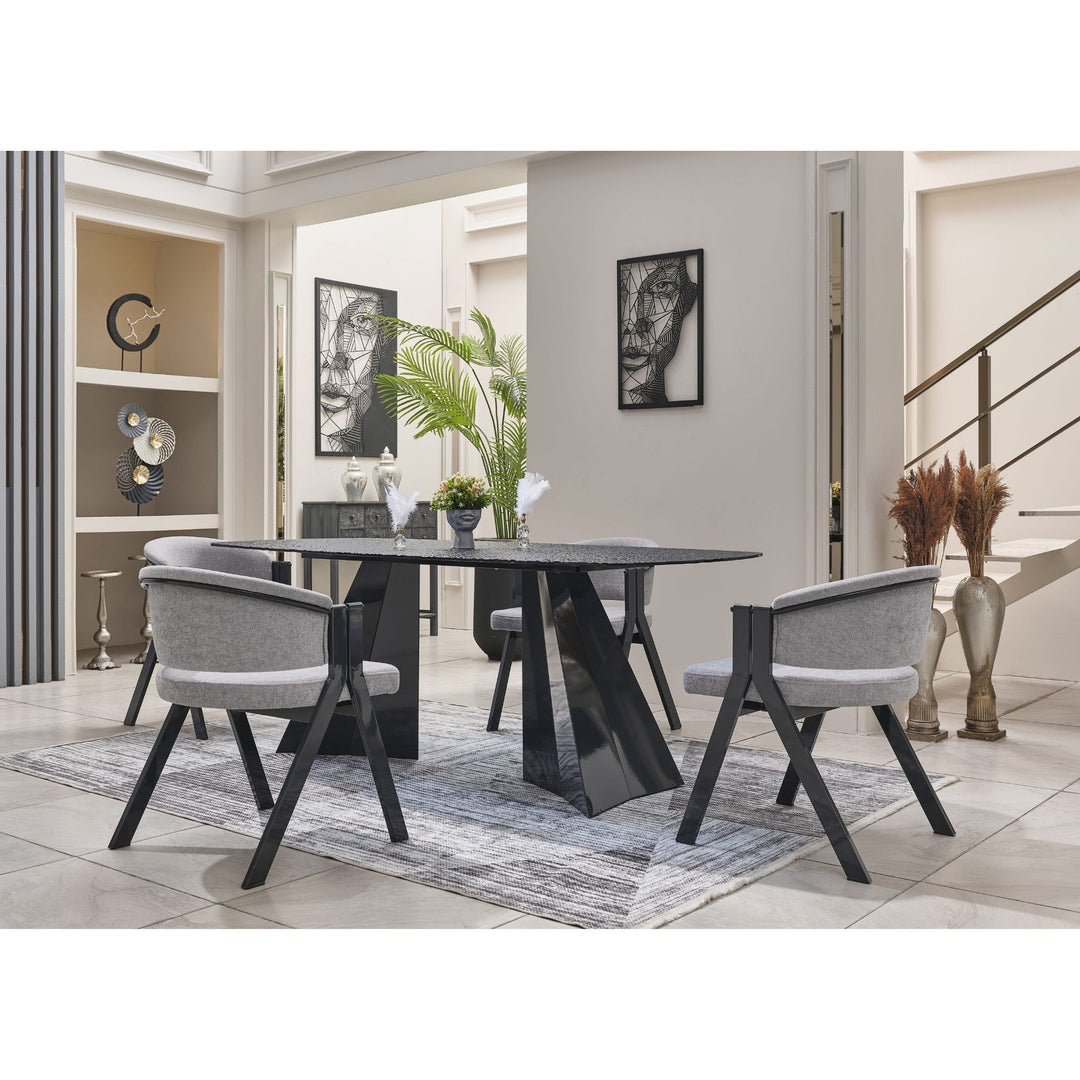 Pramit Kristall Esstisch-Set blau