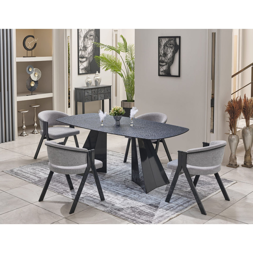 Pramit Kristall Esstisch-Set blau