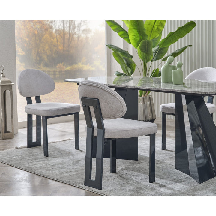 Pramid Mermerit Esstisch-Set