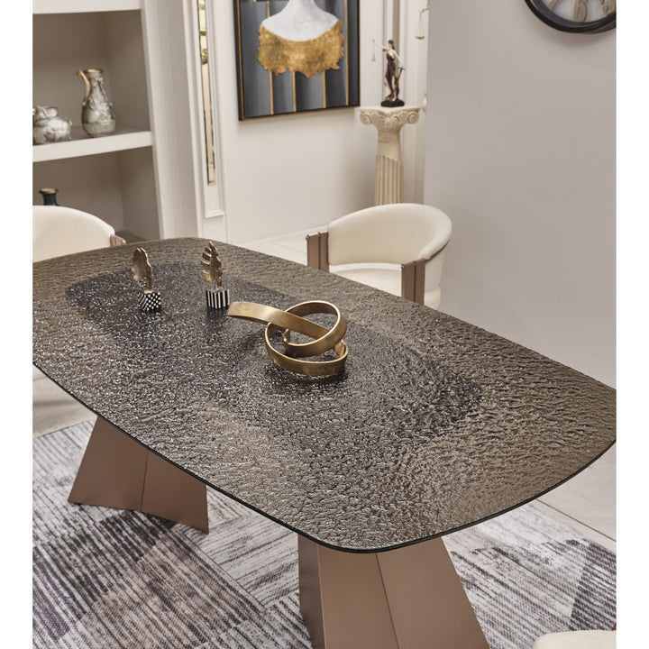 Pramit Kristall Esstisch-Set bronze