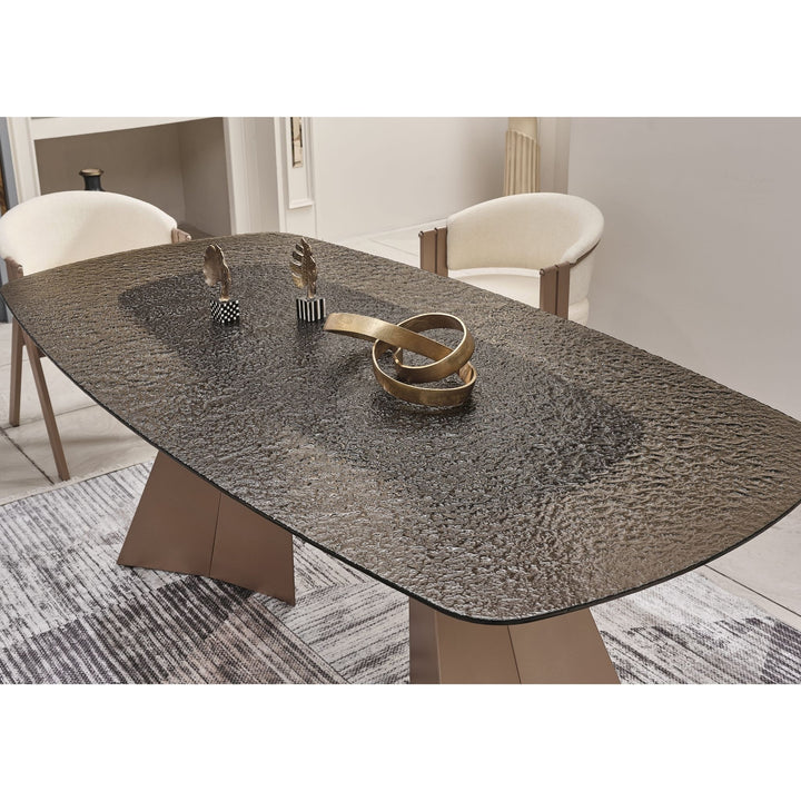 Pramit Kristall Esstisch-Set bronze