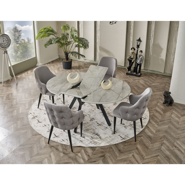 Tuna Esstisch-Set Grau