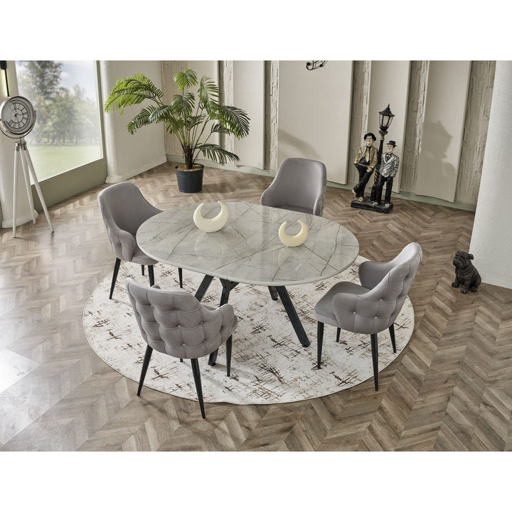 Tuna Esstisch-Set Grau