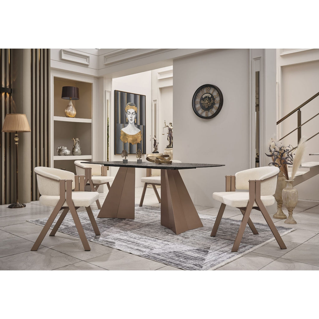 Pramit Kristall Esstisch-Set bronze