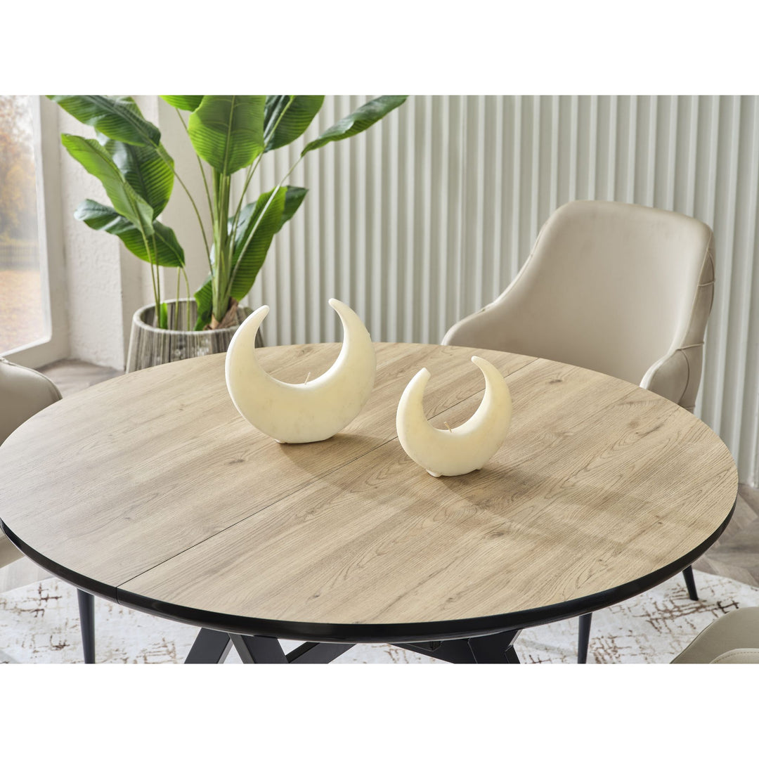 Tuna Esstisch-Set Creme