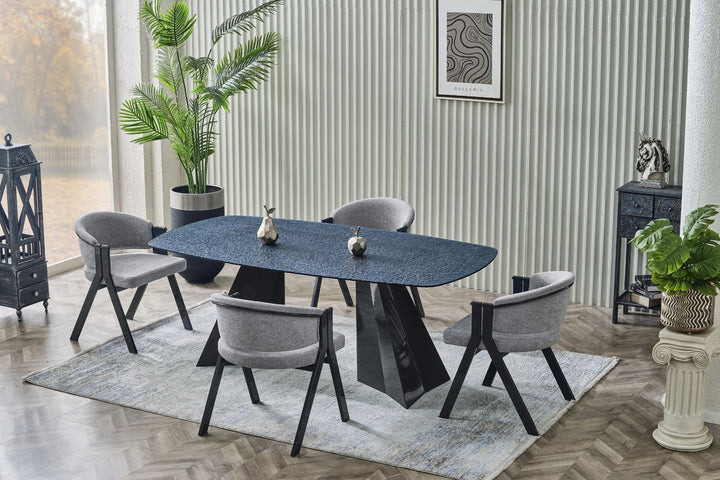 Pramit Kristall Esstisch-Set blau