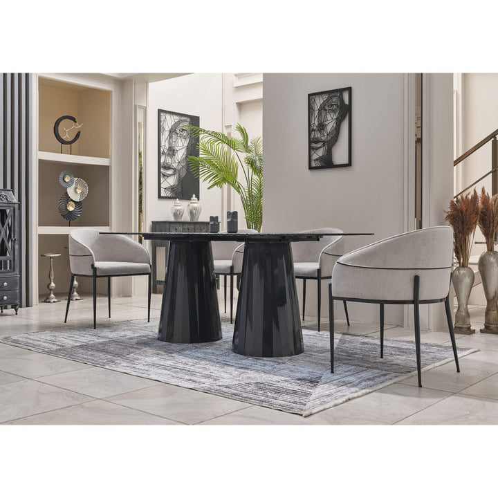 Antik Kristal Esstisch-Set