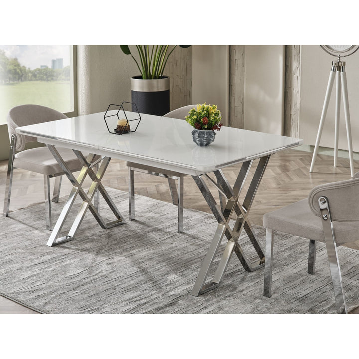 Luna Elite-Esstisch Set silber