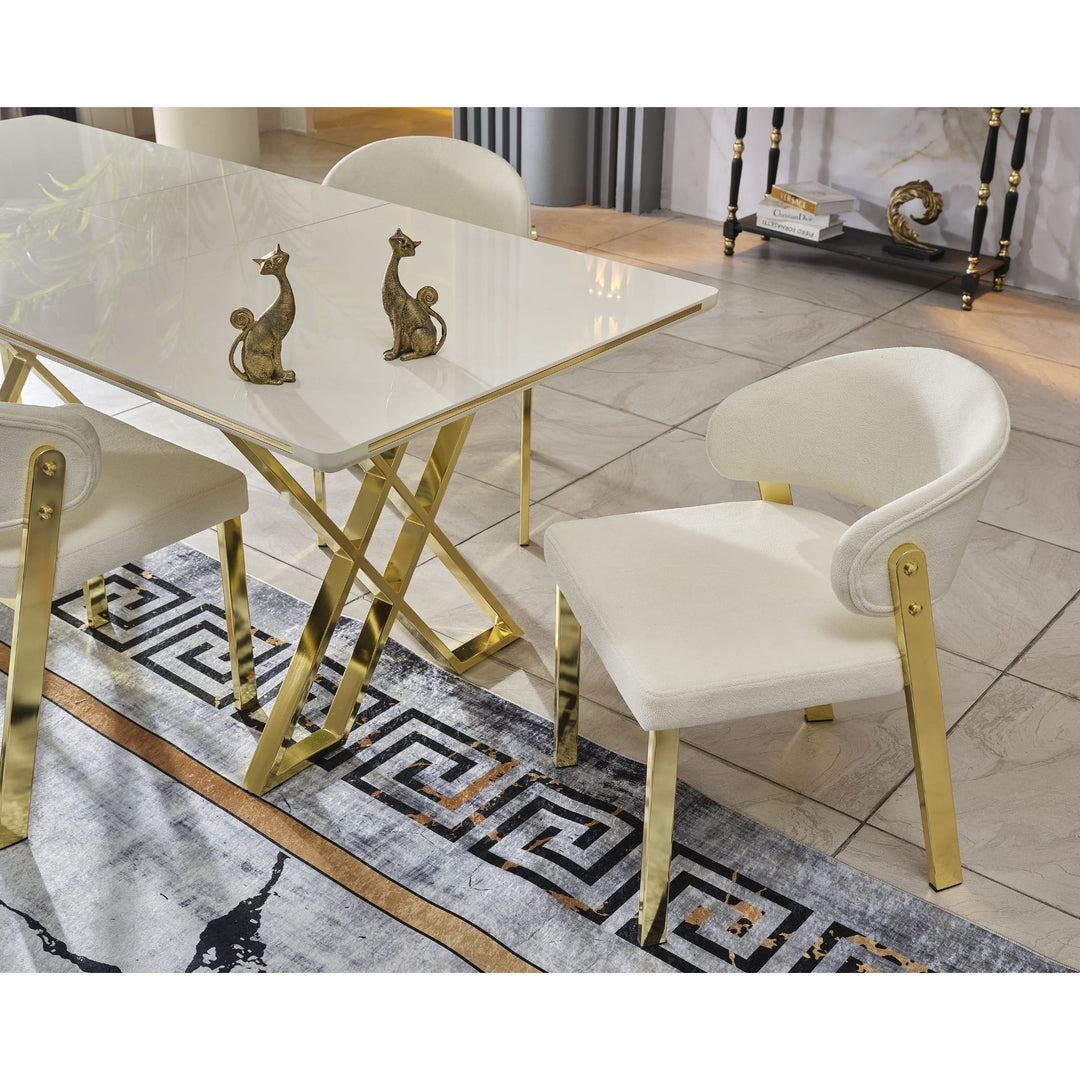 Luna Elite Esstisch-Set gold